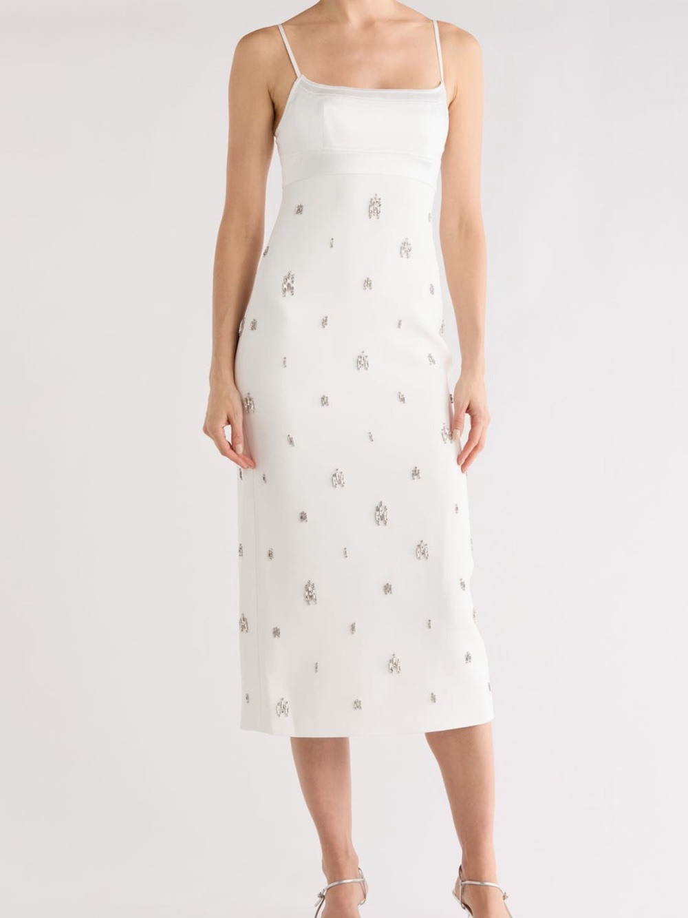 A.L.C. Alana White Embellished Midi Slip Dress
